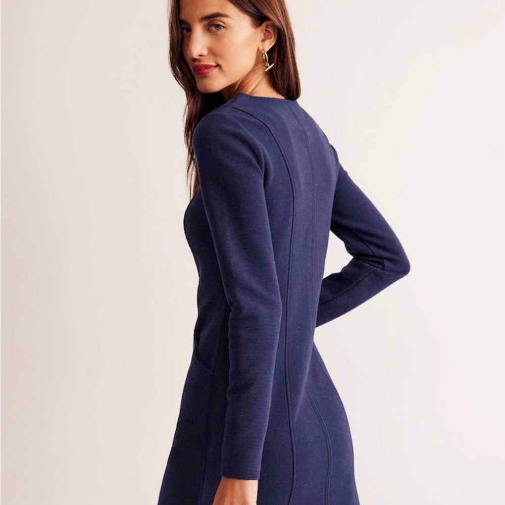 Boden Blue Long Sleeve Sheath Dress for Work